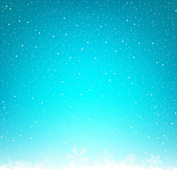 青い冬クリスマス背景スノーフレーク — ストックベクタ