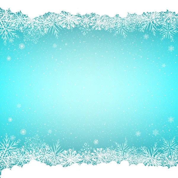 Blauer Schnee und Schneeflocken Hintergrund — Stockvektor