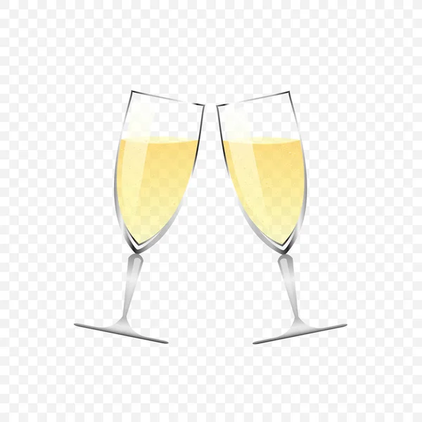 Два бокала шампанского. — стоковый вектор