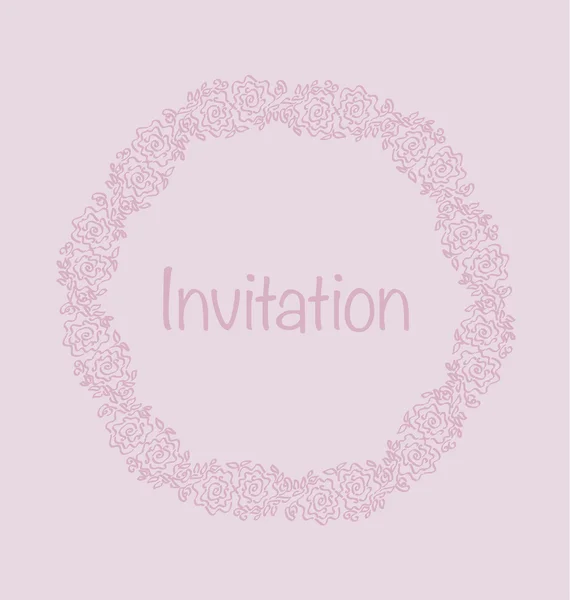Color pálido tierno rosa floral invitación tarjeta vector illustratio — Archivo Imágenes Vectoriales