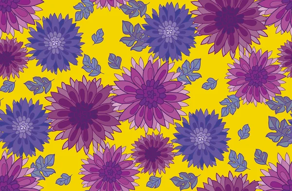 Elemento de diseño de flores de crisantemo. aster floral decorativo vec — Vector de stock