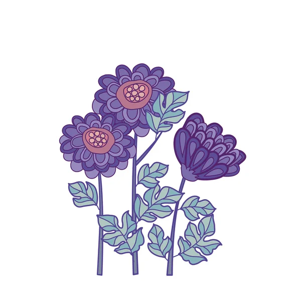 菊の花名刺テンプレート デザイン — ストックベクタ