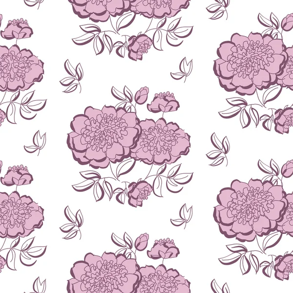 Roze pioen floral schets. Spring flower vectorillustratie. bla — Stockvector