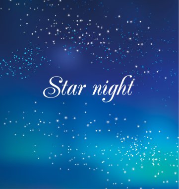 Dekoratif yıldız gece arka plan. vektör çizim parlak 