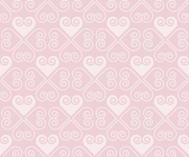 solgun Gül rengi vektör desen art deco tarzında kalp ile. Deniz