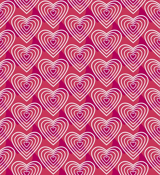 Vector pink seamless pattern. love concept heart fabric illustra — Stock vektor