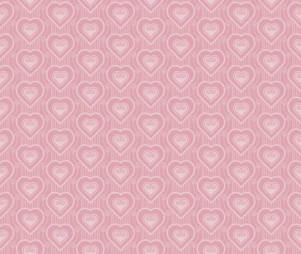 Motif vectoriel couleur rose pâle avec coeur dans un style art déco. mer — Image vectorielle