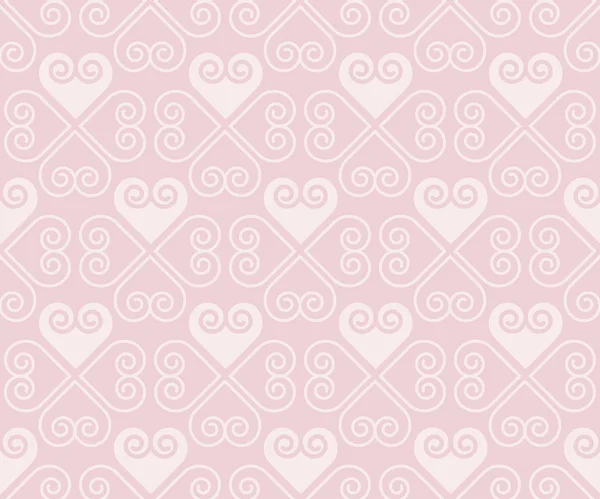 Pale rose color vector pattern with heart in art deco style. sea — Διανυσματικό Αρχείο