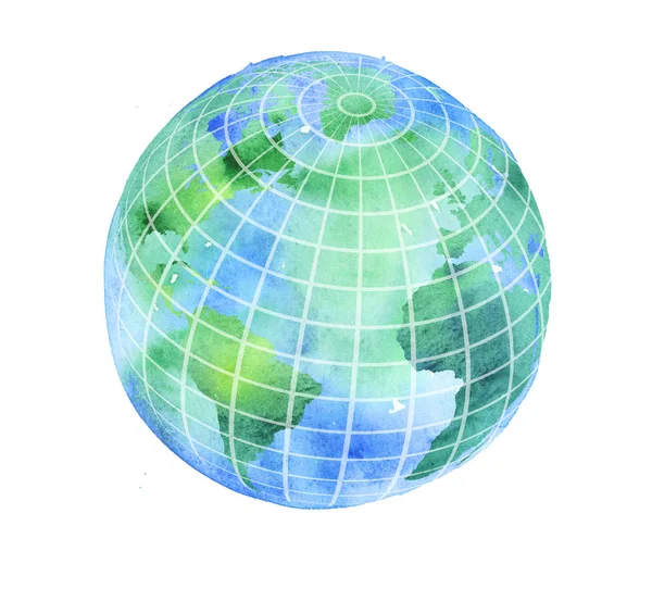 Покрашенный вручную земной шар. акварель — стоковое фото