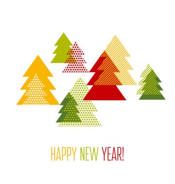 Tebrik kartı için geometri Noel ağacı. soyut grafik arpacık