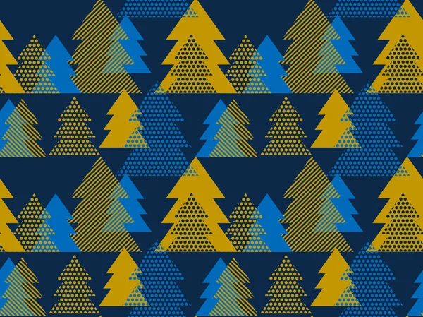 Fondo abstracto vector de arte. Árbol de Navidad patrón sin costura — Archivo Imágenes Vectoriales