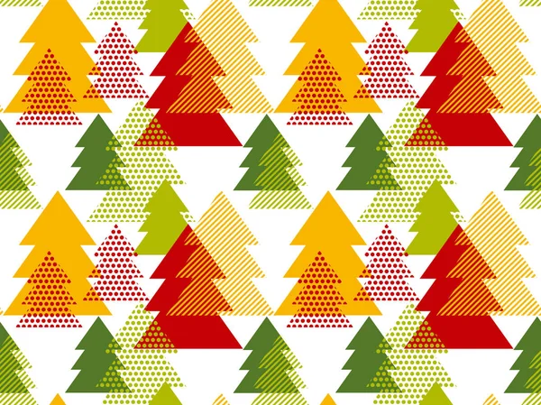 抽象芸術のベクトルの背景。クリスマス ツリーのシームレス パターン — ストックベクタ