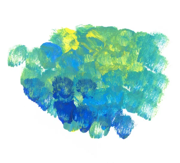 Fondo de pintura al óleo verde y azul. Pincelada hecha a mano para b — Foto de Stock