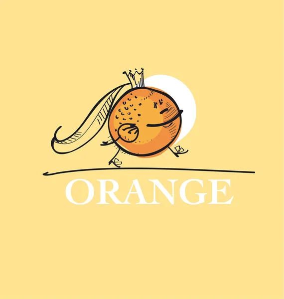 Mignon roi orange personnage de dessin animé . — Image vectorielle