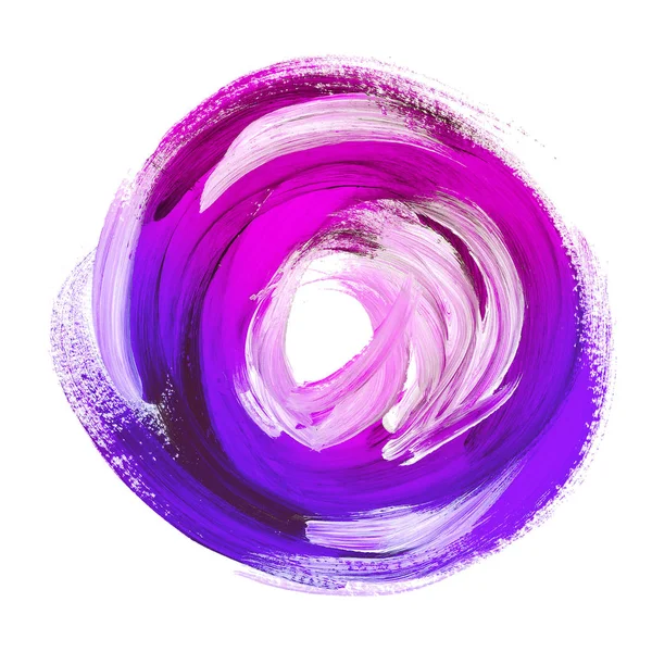 Öljymaali abstrakti violetti pyöreä tausta. akryyliharjahalvaus — kuvapankkivalokuva