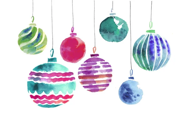 Weihnachtszwiebeln handgemachte Aquarell-Illustration. Weihnachtsball — Stockfoto