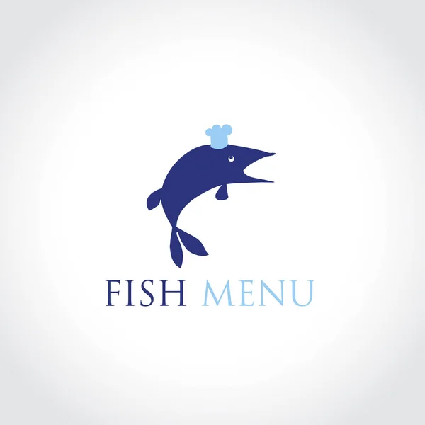 Concept fish menu vector illustration. simple icon symbol for fi — Stock Vector