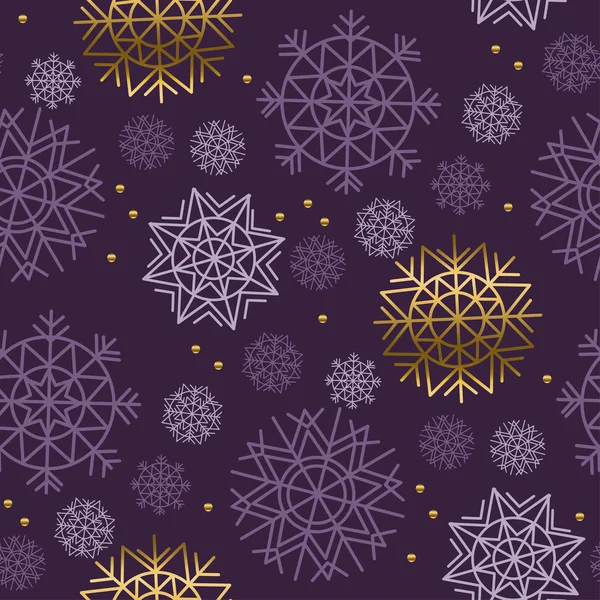 Рождественские снежинки безморщинистые узоры. Цвет золота и чернил фон — стоковый вектор