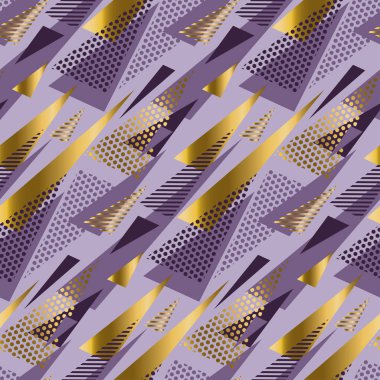 Noel sorunsuz üçgen modern desen. Menekşe renk backgro