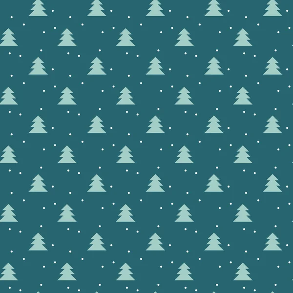 Simple elegant Christmas vector seamless pattern with little tre — Stock Vector