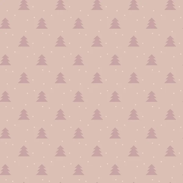 Modèle sans couture vecteur de Noël naïf avec arbres et neige. Xma — Image vectorielle