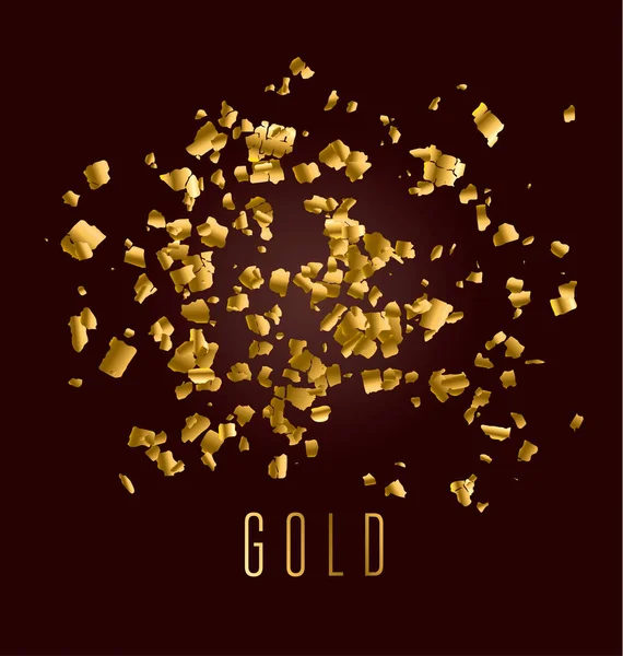 soyut metal altın varak desen. vektör çizim. altın parçası