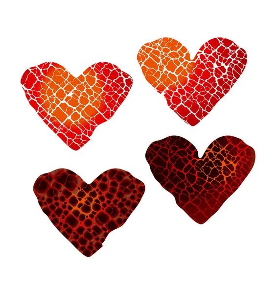 Symbole abstrait du cœur brisé. rouge chaud amour passion icône. concept — Image vectorielle