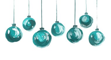 Xmas ampuller ayarlayın. Renk el cam balonlar Noel ağacı için çekilmiş