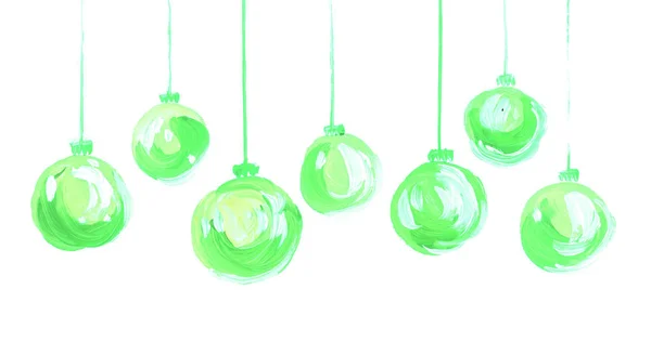 Xmas bollen instellen. Kleur hand getekend glas bubbels voor kerstboom — Stockfoto