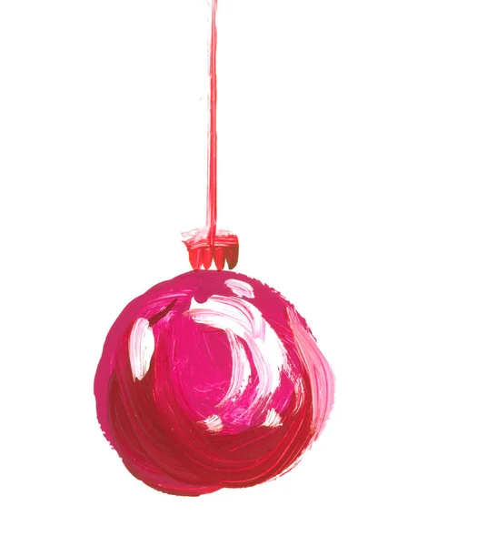 Set di lampadine natalizie. Bolle di vetro disegnate a mano a colori per albero di Natale — Foto Stock