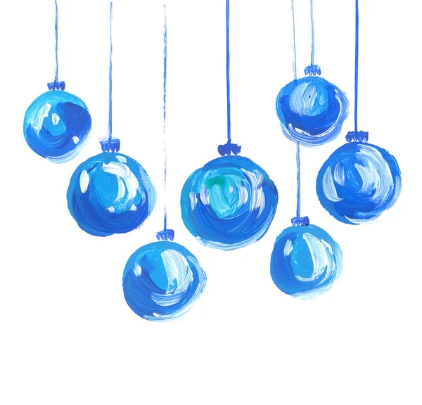 Xmas bollen instellen. Kleur hand getekend glas bubbels voor kerstboom — Stockfoto