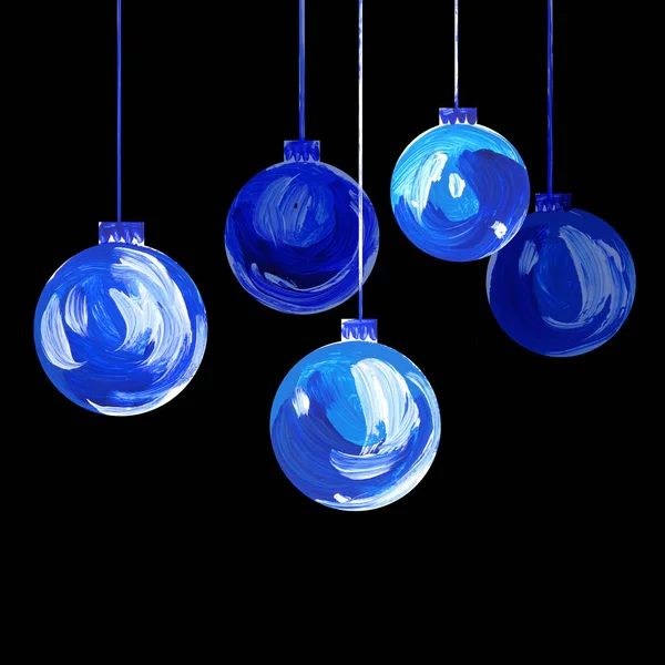 Набор рождественских лампочек. Цвет ручной работы стеклянных пузырей для рождественской елки — стоковое фото