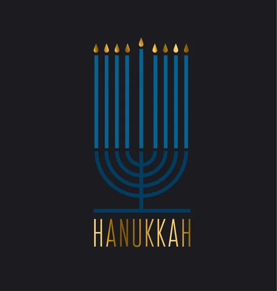 Lujo estilo minimalista Hanukkah menora vector ilustración. J) — Vector de stock