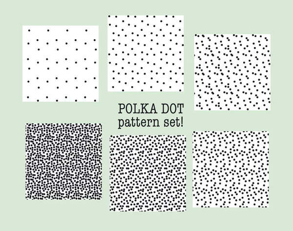 Образец горошек. разнообразный набор пунктирных шаблонов — стоковый вектор