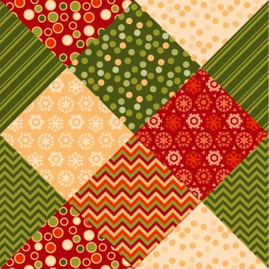 geleneksel süsleme patchwork desen illüstrasyon. sorunsuz re