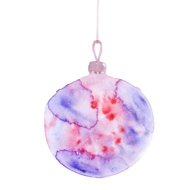 Menekşe Noel süslemeleri suluboya resim. El boya