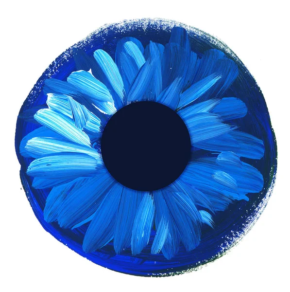 Íris ocular desenhada à mão. pintado shabby conceito olhos maçã em azul c — Fotografia de Stock