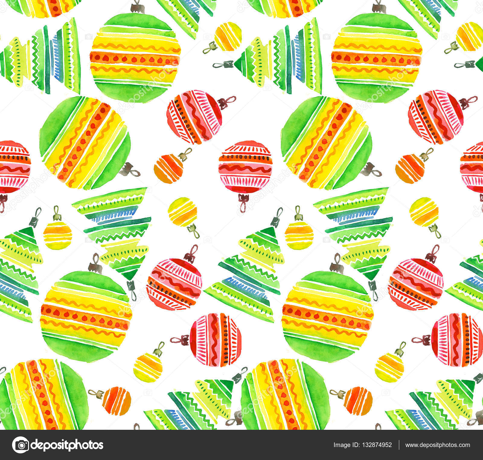 Cute simple Christmas tree bulbs decoration design element