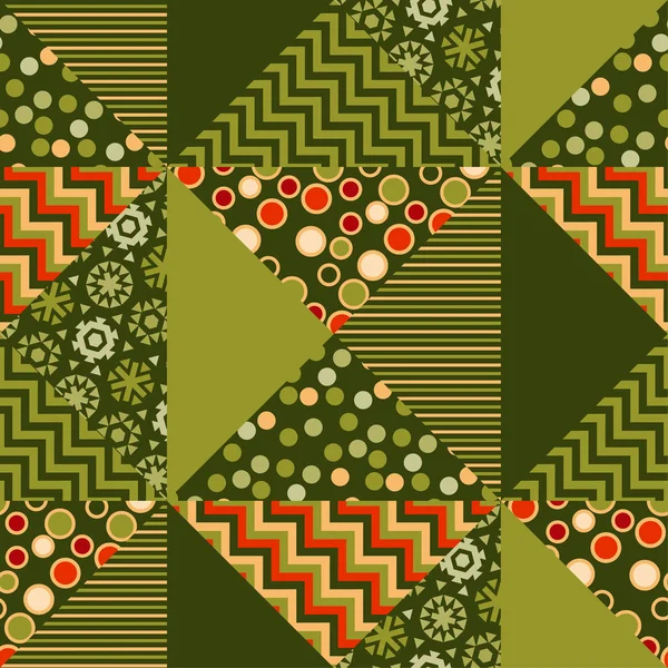 Зеленый цвет абстрактного фона в стиле лоскутной мозаики. seamless pat — стоковый вектор
