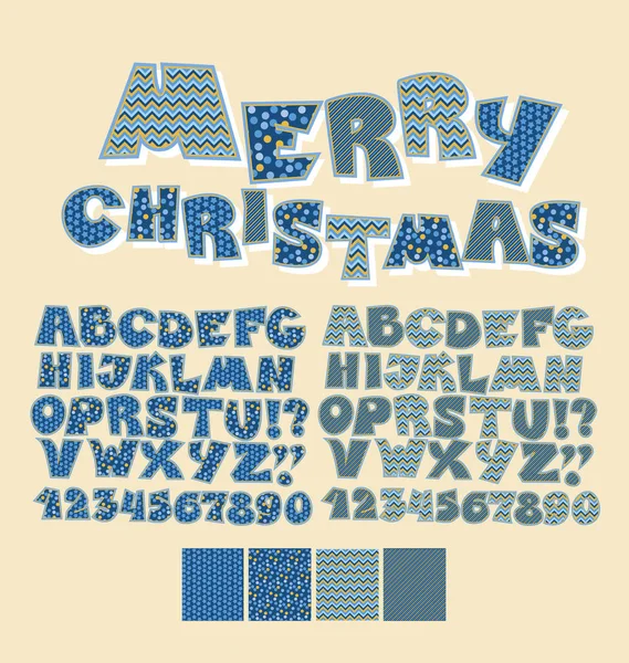 Різдво стилі печворк abc шрифт. Набір для xmas символів алфавіту — стоковий вектор