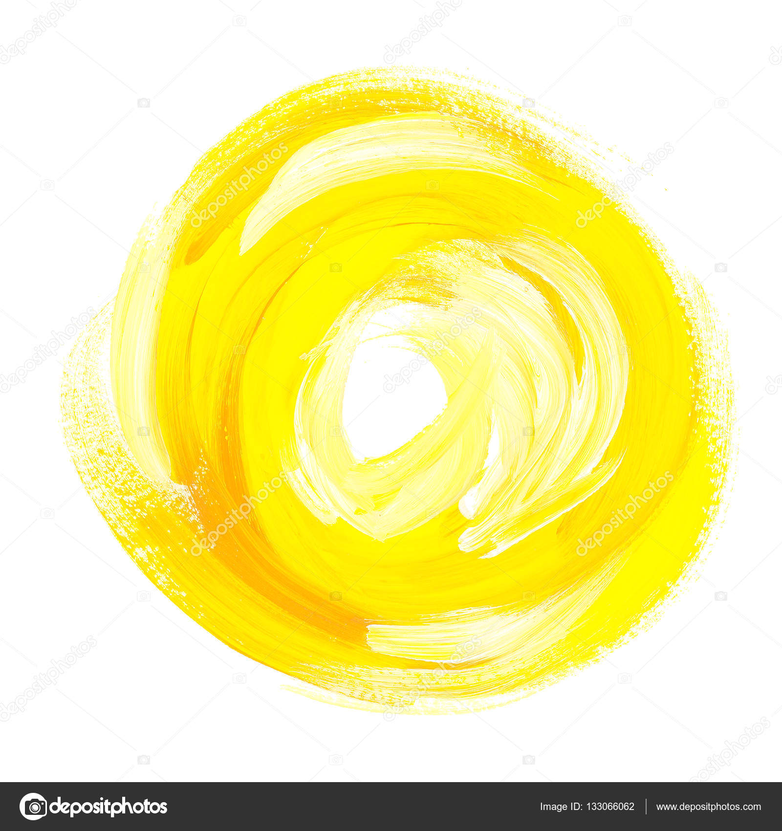 Sole giallo astratta pittura ad olio tratto di pennello acrilico in cerchio Priorit  bassa di pittura a mano nei colori caldi — Foto di Galyna