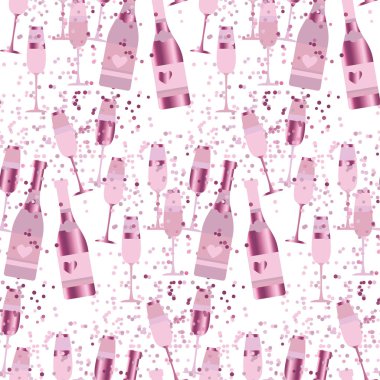 Seamless pattern with sparkling alcohol beverage. celebration re vector Seamless pattern with sparkling alcohol beverage. celebration re vector