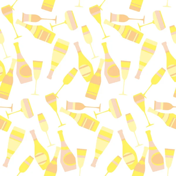 Απρόσκοπτη μοτίβο με αφρώδη ποτά. γιορτή re — Διανυσματικό Αρχείο