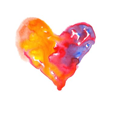 aşk kavramı ile sanatsal suluboya kalp