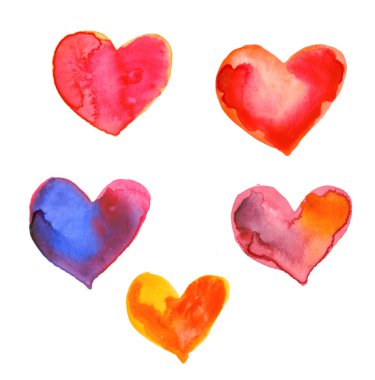 sanatsal suluboya aşk kavramı çeşitli yürekleri