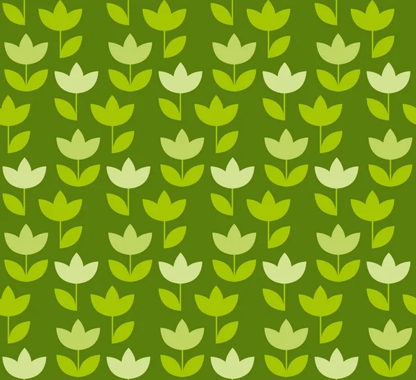Холландский тюльпан зеленого цвета повторяющийся мотив. простой лаконик — стоковый вектор