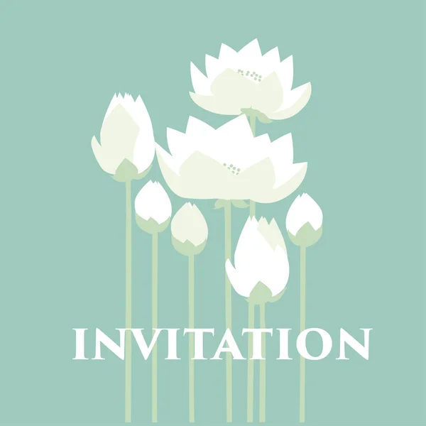 Blasse Farbe Weißwasser florale Vektorillustration für Einladung — Stockvektor