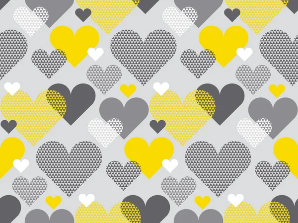 Icono de concepto de amor de color gris y amarillo motivo repetible — Vector de stock