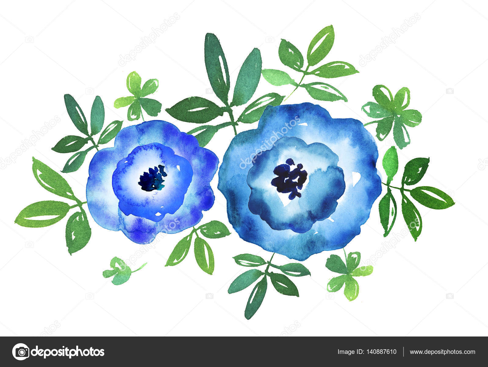 シンプルな青い花の手には 水彩のイラストが描かれました シンプルです ストック写真 C Galyna シンプルな青い花の手には 水彩のイラストが描かれました シンプルです ストック写真 C Galyna