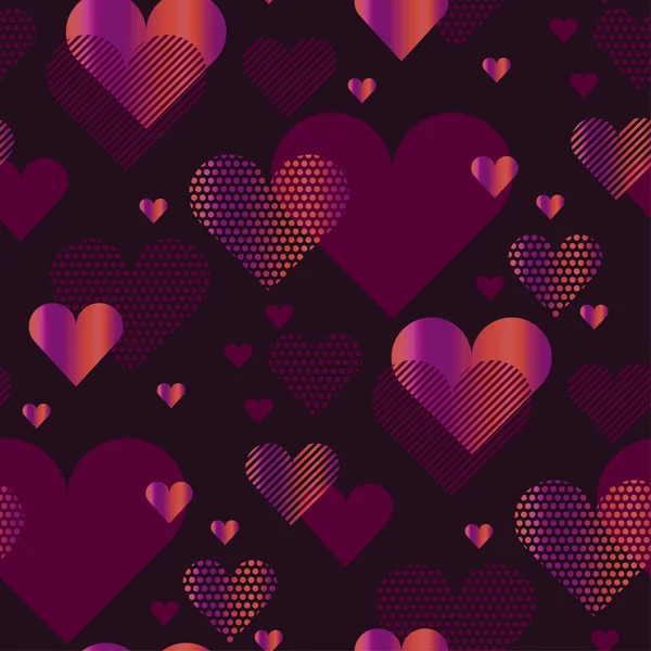 Amor corazón concepto vector ilustración con fondo negro. simp — Vector de stock